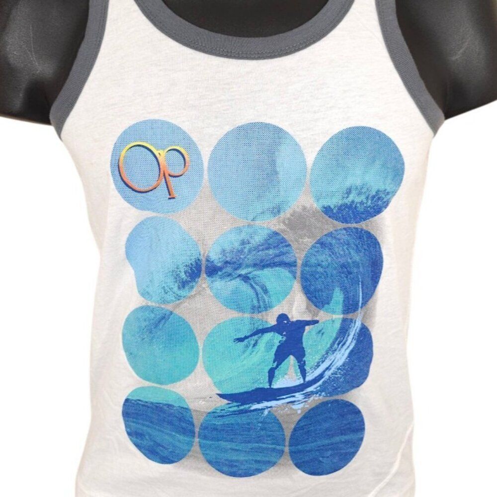 Ocean Pacific OP Tank Top Boys Youth Size Large 10 12 White Surfing Surfer Surf